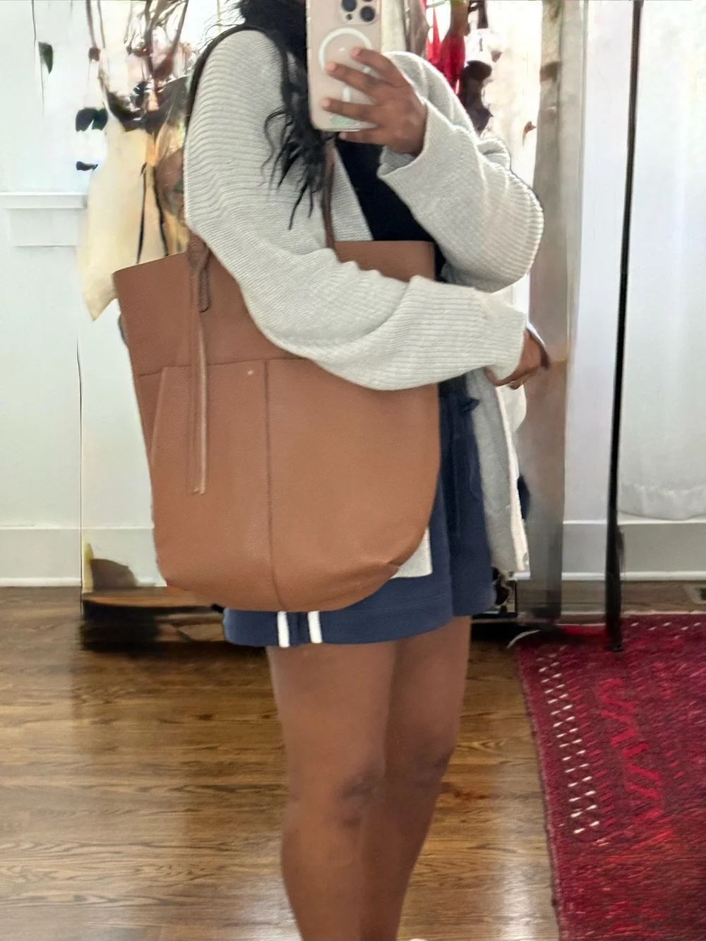Classic Camel/Brown Leather Tote Bag - Everyday Carry